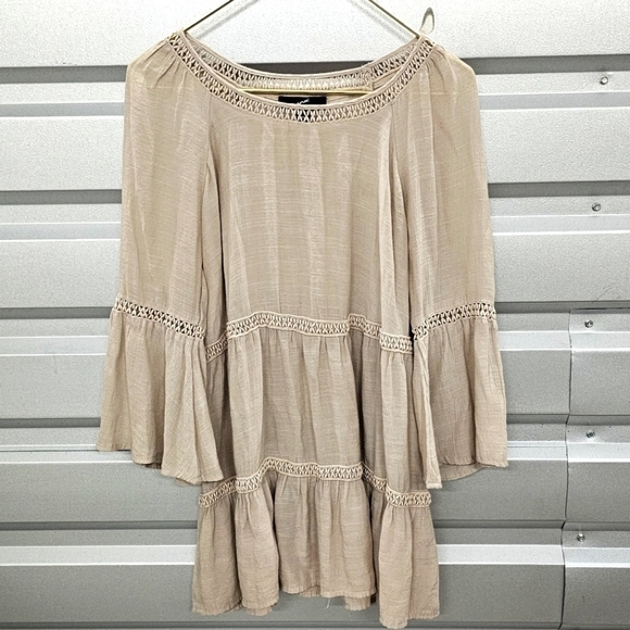 GNW Boho Peasant Beige Top - Picture 1 of 6
